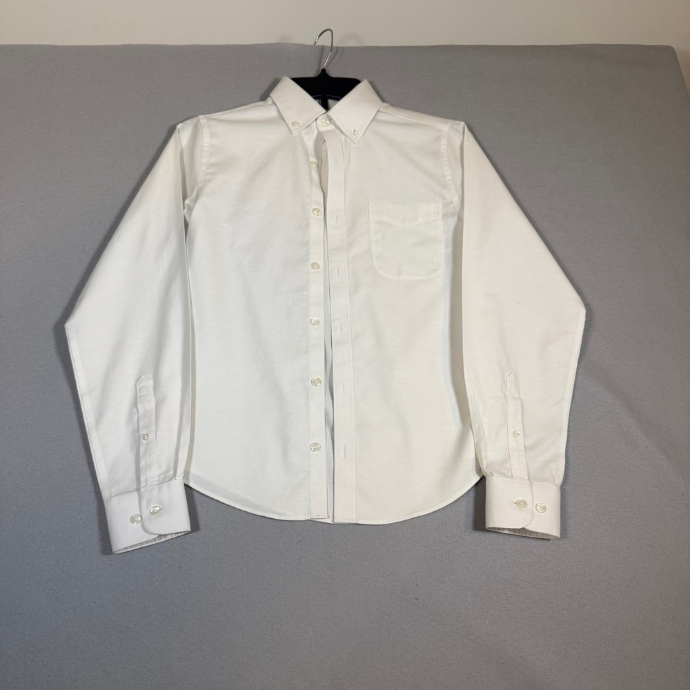Class Club Boys White Stretch Modern Fit Dress Shirt Size 14 Long Sleeve